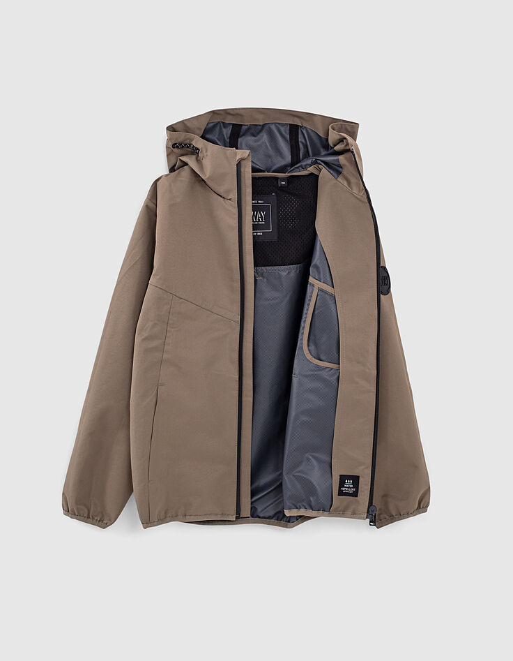 Kaki windjack met kap WATER REPELLENT jongens -6