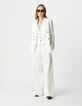 Veste de tailleur blanche coupe large maille Milano Femme-1
