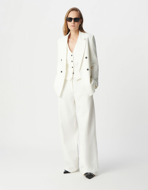 Veste de tailleur blanche coupe large maille Milano Femme - IKKS