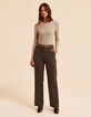 Pantalon de tailleur marron motif chevrons I.Code-3
