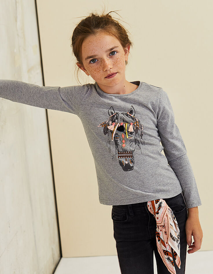 Tee-shirt cheval fille-1