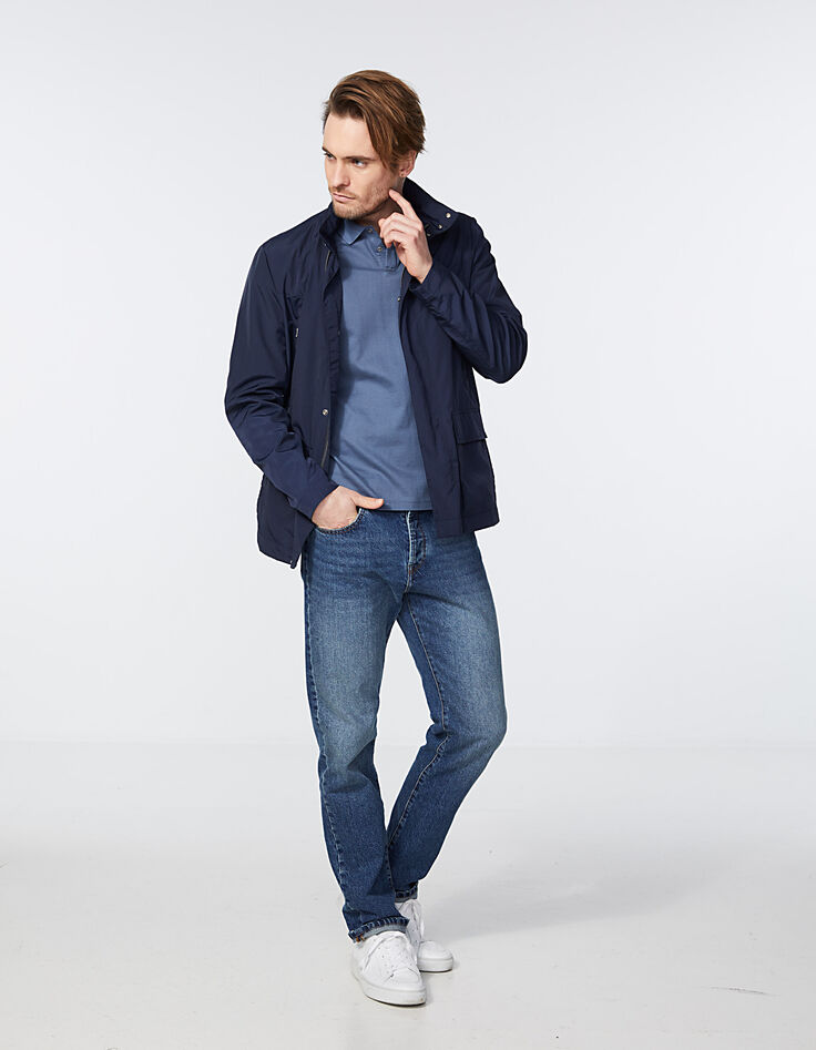 Men’s navy 4-pocket safari jacket-6