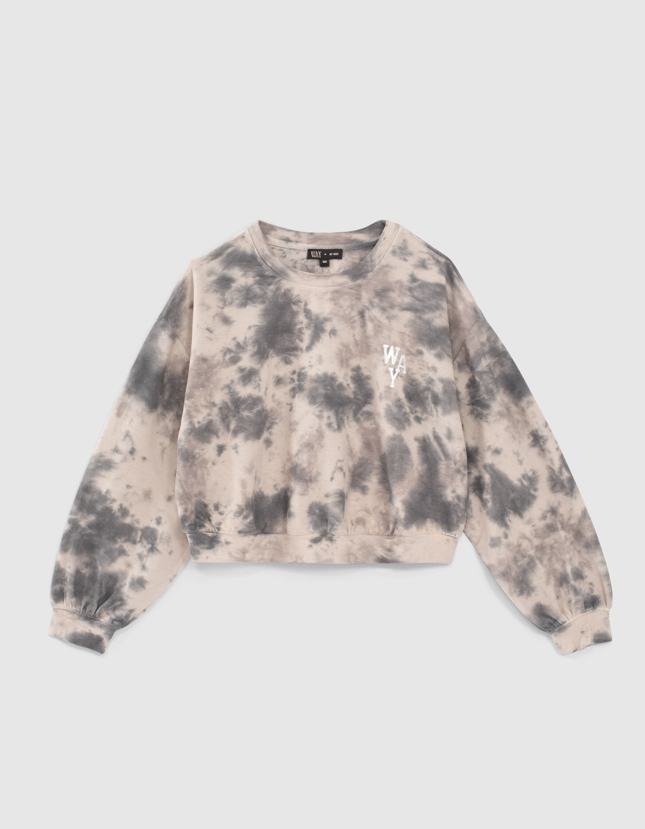 Girls black and white tie dye cropped sweatshirt IKKS