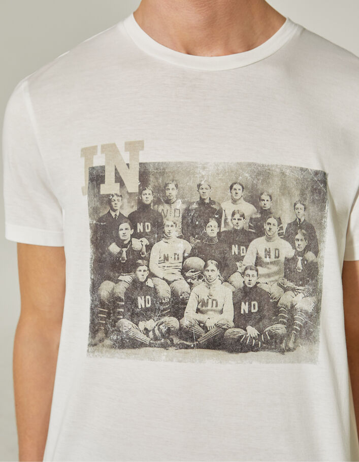 Weißes Männer T-Shirt mit football-players-Motiv - IKKS