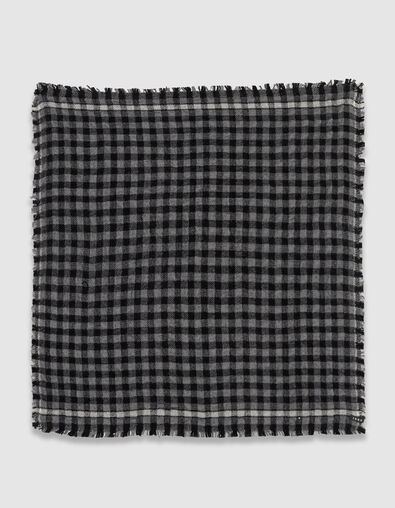Women’s grey check square scarf - IKKS