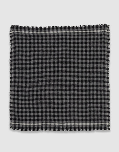 Women’s grey check square scarf - IKKS
