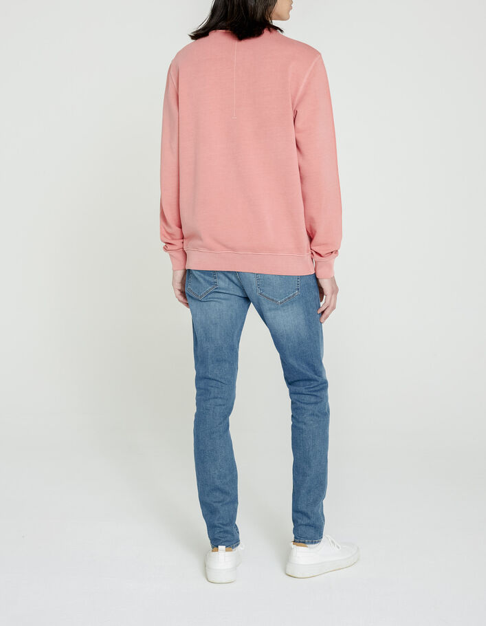 Koraalrode gebleekte sweater Heren - IKKS