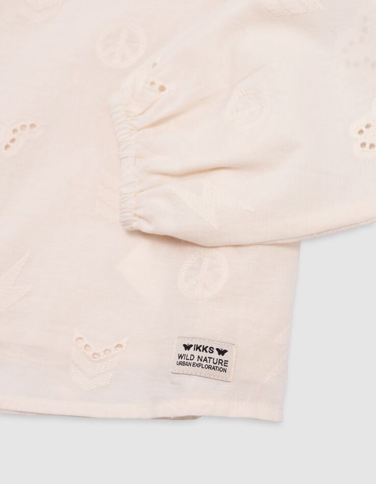 Blouse ecru broderie anglaise motifs army fille-4 Blouse ecru broderie anglaise motifs army fille-4