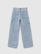 Blauwe baggy jeans biokatoen meisjes-2