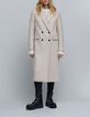 Women's long ecru pea jacket-2