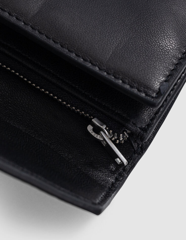 Mini portefeuille 1440 noir cuir matelassé Femme-6
