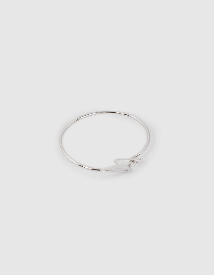 Pulsera metal blanco charm rayo ni&ntilde;a-5