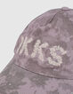 Girls’ violet tie-dye embroidered letter cap-4