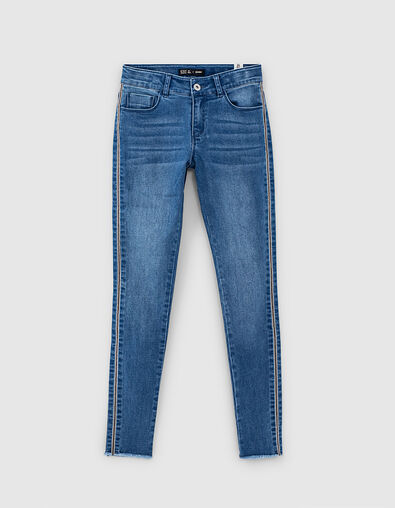 Jean skinny stone blue à bandes latérales fille - IKKS