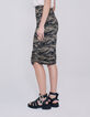 Women’s camouflage motif cotton pencil skirt -3