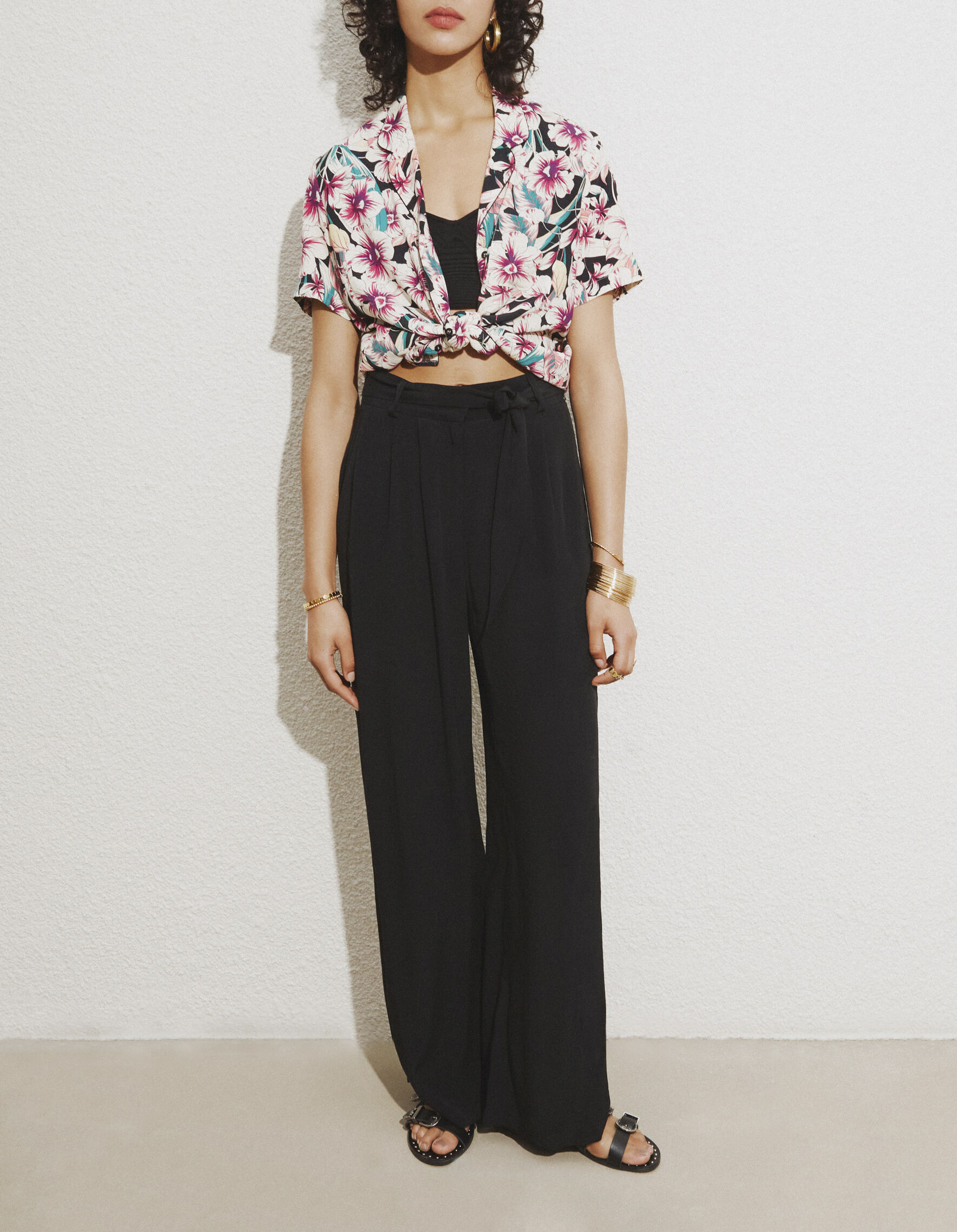 Camisa estampado sales tropical mujer