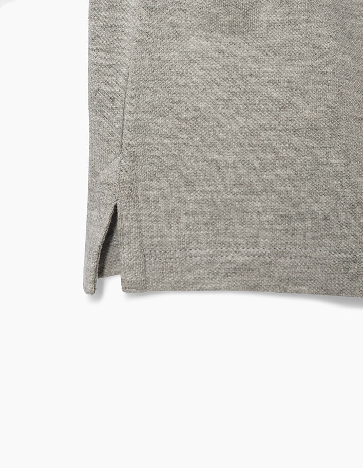 Boy’s grey marl organic cotton polo shirt - IKKS