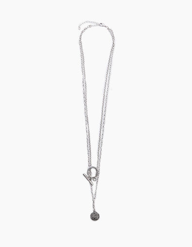 Collier sautoir multirangs médaille squelette femme - IKKS