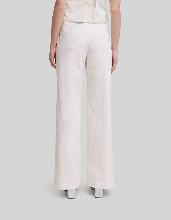 Women’s ecru pinstripe suit trousers - IKKS