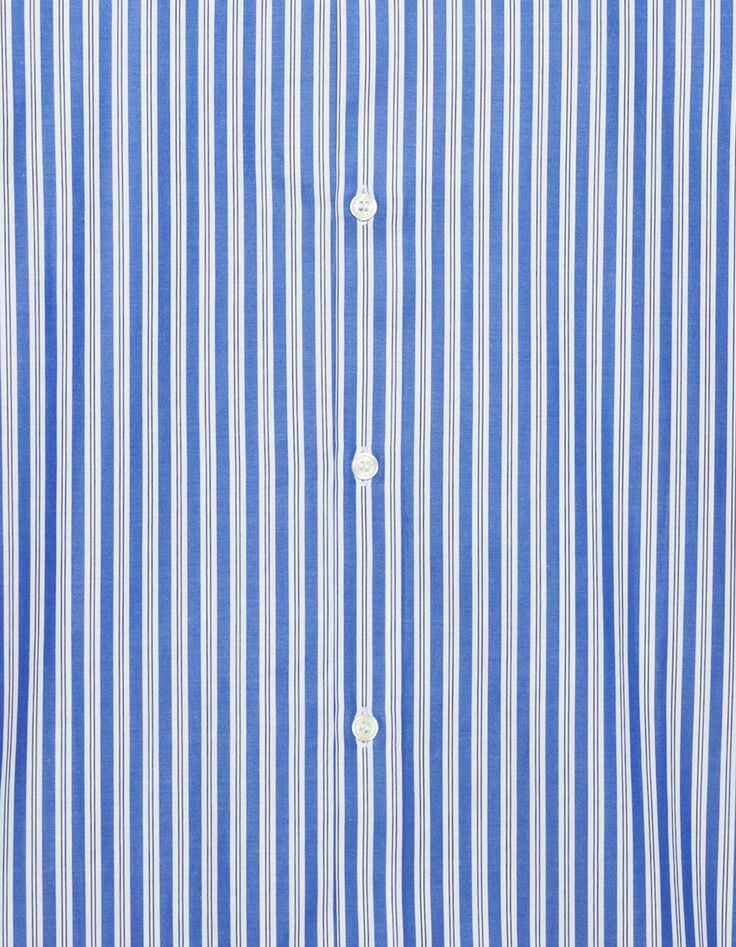 Camisa slim fit de hombre con estampado de rayas azules-7
