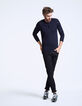 Pull marine à col tunisien Homme-6