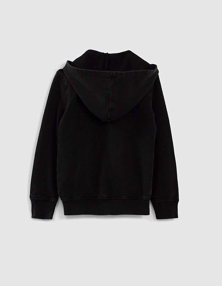 Boys’ black sweatshirt fabric biker-style cardigan - IKKS