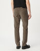 Beige slim broek fijne ribfluweel Heren-4