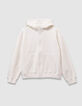 Cardigan à capuche 2-en-1 écru et gilet sans manches fille-4