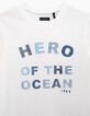 Tee-shirt blanc cassé à typo bleu coton bio garçon -3