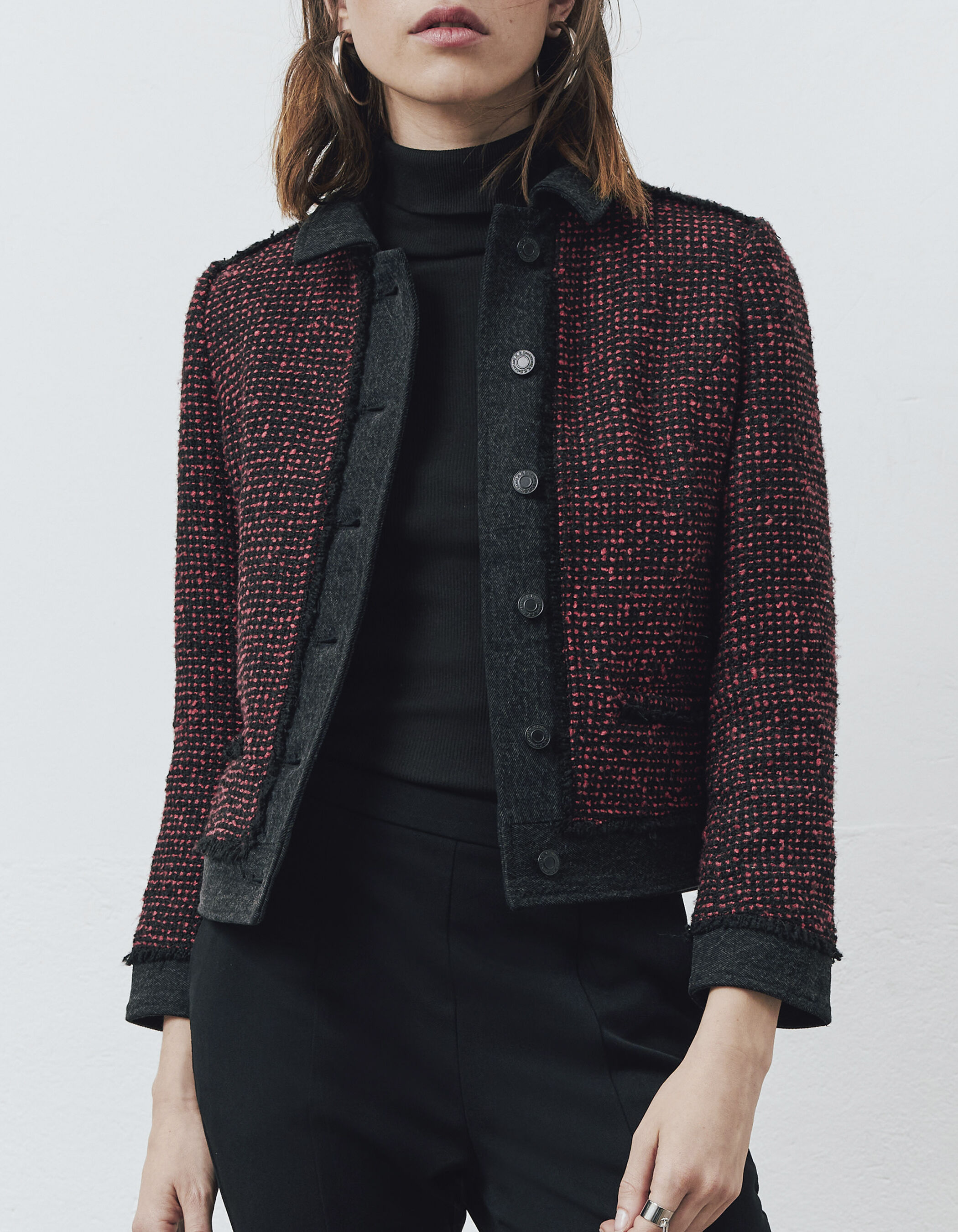Veste bi matière femme outlet