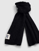 Set bonnet et écharpe en tricot noir métallisé femme-2