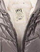 Gefütterte Babymädchen-Kapuzen-Steppjacke, Metallic Parma-5
