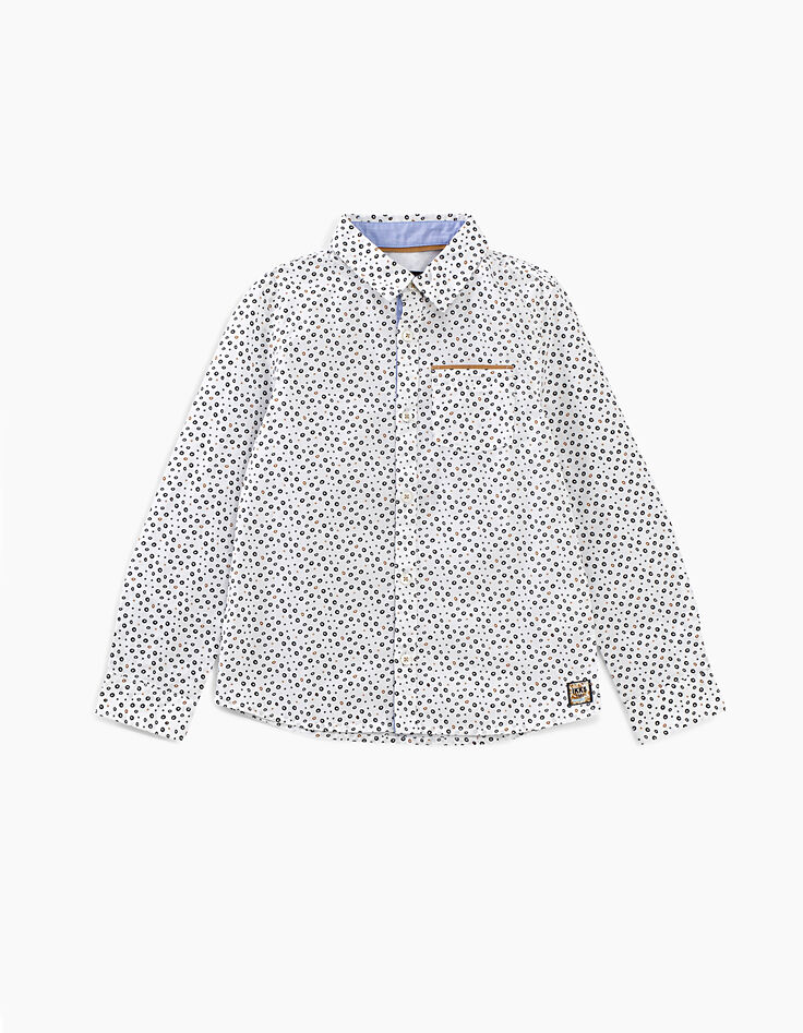 Boys’ off-white leopard print shirt -1