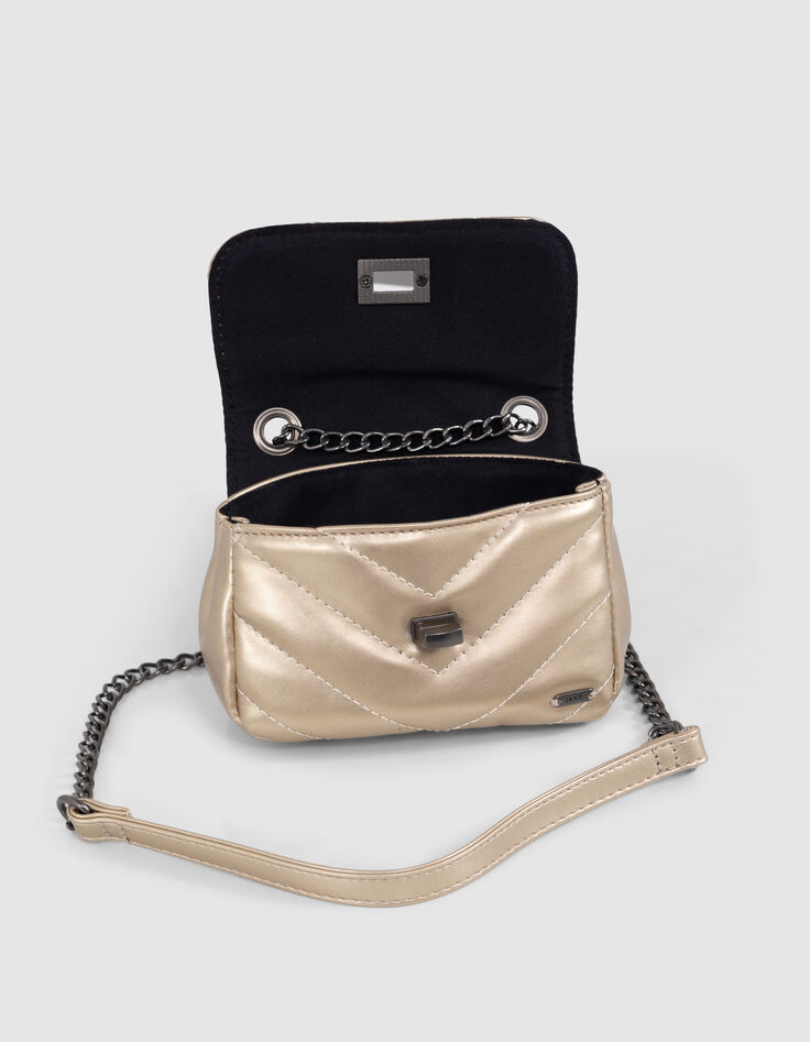 Bolso dorado acolchado niña-6