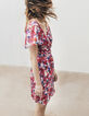 Gedrapeerde voile jurk met flashy bloemenprint dames-1