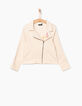 Girls' light beige biker-style cardigan-3