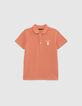 Polo terracotta coton bio brod&eacute; guitare gar&ccedil;on-1