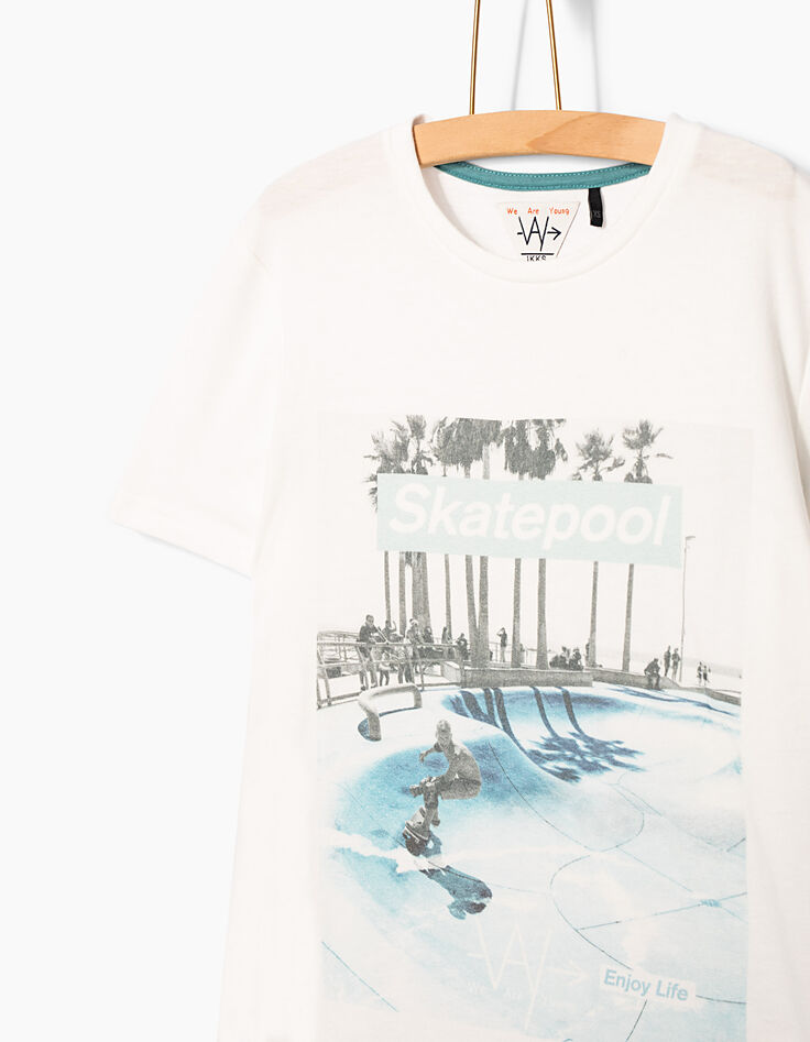 Gebroken wit T-shirt Skatepool -4 Gebroken wit T-shirt Skatepool -4