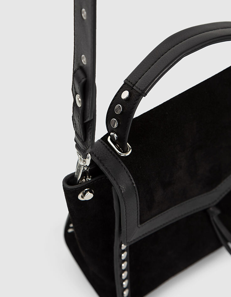 Sac The Driver Rock en mix cuir noir femme-3