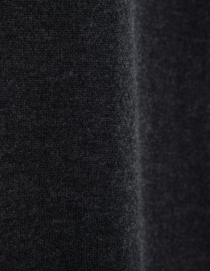 Vestido jersey gris punto cuello chimenea mujer-6