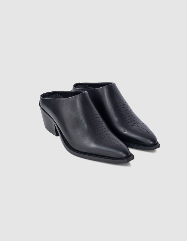 Santiags mules black leather western spirit Line 111 Women-5