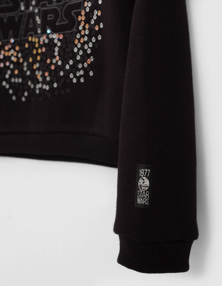 Sweat noir brodé sequins IKKS - STAR WARS™ fille-5