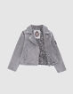 Veste en jean gris esprit motard fille-7
