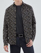Men’s black flowery print SLIM shirt-1