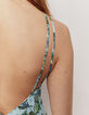 Women’s turquoise Paisley print viscose long dress-3