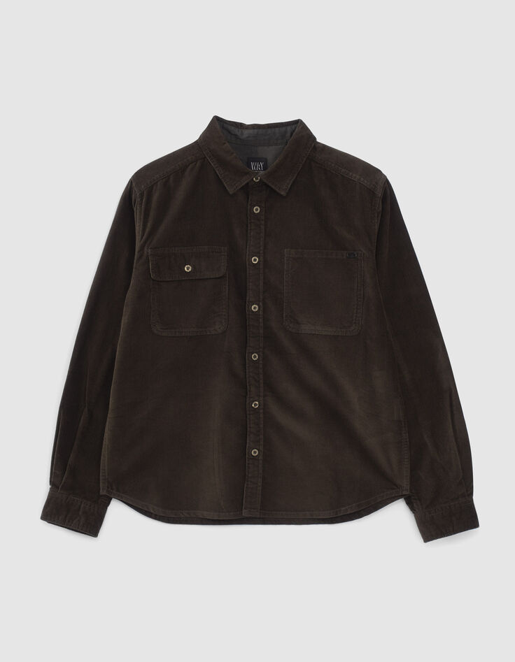 Boys’ khaki needlecord shirt-1