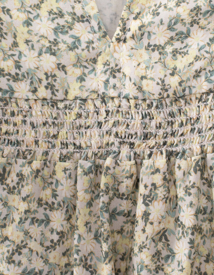 Cremewei&szlig;e M&auml;dchenbluse aus Ecovero&reg; mit Blumenprint -6