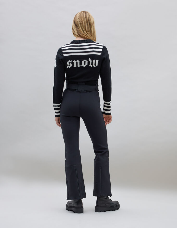 Women&rsquo;s black knit Rock slogan IKKS x DUVILLARD sweater-2