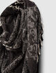 Men’s black bandana and skull motif scarf-4