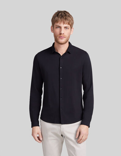 Men’s black Interlock REGULAR shirt - IKKS